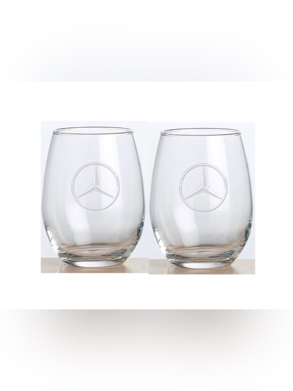 Mercedes 15oz Stemless Wine Glass - Set of 2